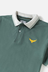 Contrast Collar Polo Shirt - Jade